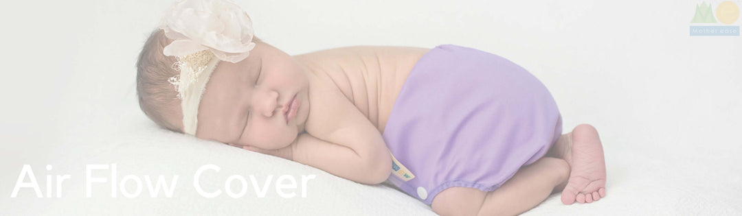 Nappy Covers Waterproof and Reusable Baby Wraps displayed on a sleeping baby with Air Flow Cover.