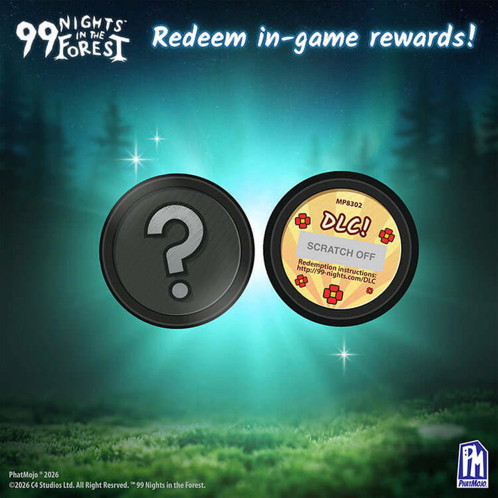 99 Nights In The Forest 12 Deluxe Plush - Ram collectible DLC scratch-off tokens for in-game rewards.