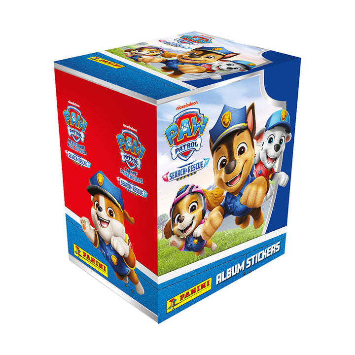Paw Patrol Search &amp; Rescue Sticker Collection box featuring beloved characters and album stickers for kids.
