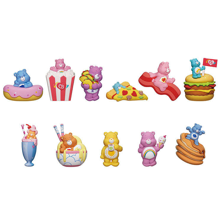 Care Bears Series 2 3D Collectable Keychains featuring various fun food-themed Care Bears.