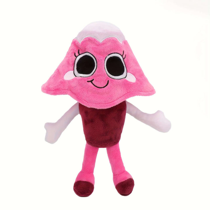 Dandy's World Plush: Cute pink jelly character stuffed animal with big eyes, perfect for decorating and gifting.