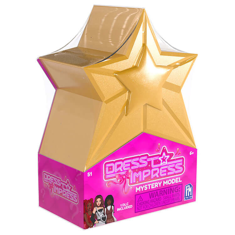 Dress to Impress Series 1 Mystery Doll Pack in a dazzling star-shaped display, perfect for budding fashionistas.