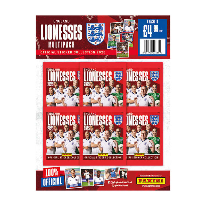 England Lionesses Sticker Collection multipack featuring official stickers and images of players.