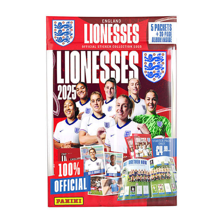 England Lionesses Sticker Collection featuring player images and album details for 2025.