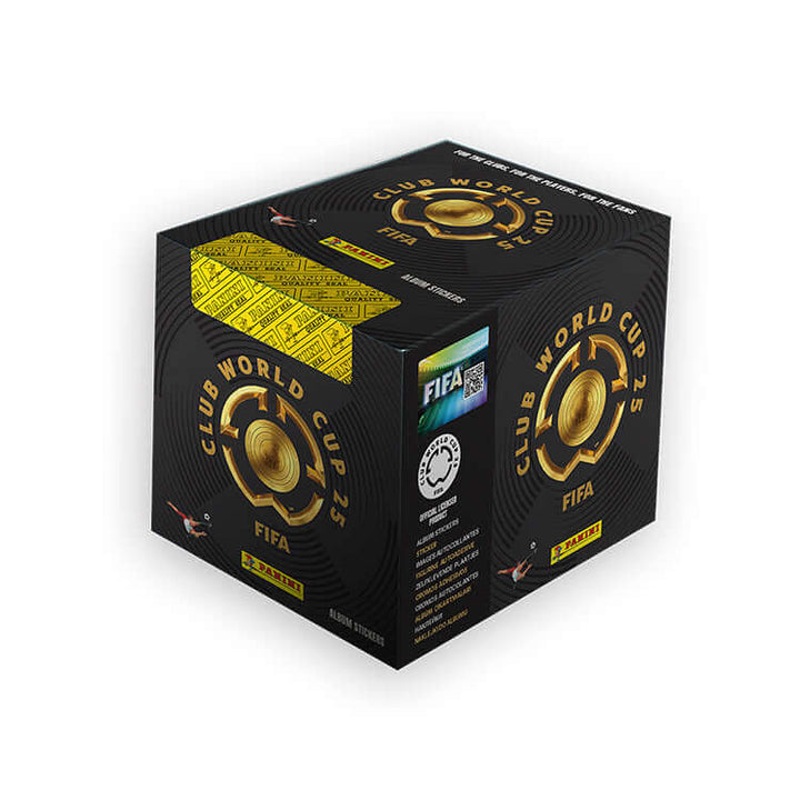 FIFA Club World Cup 2025 Sticker Collection box featuring official design and vibrant colors.