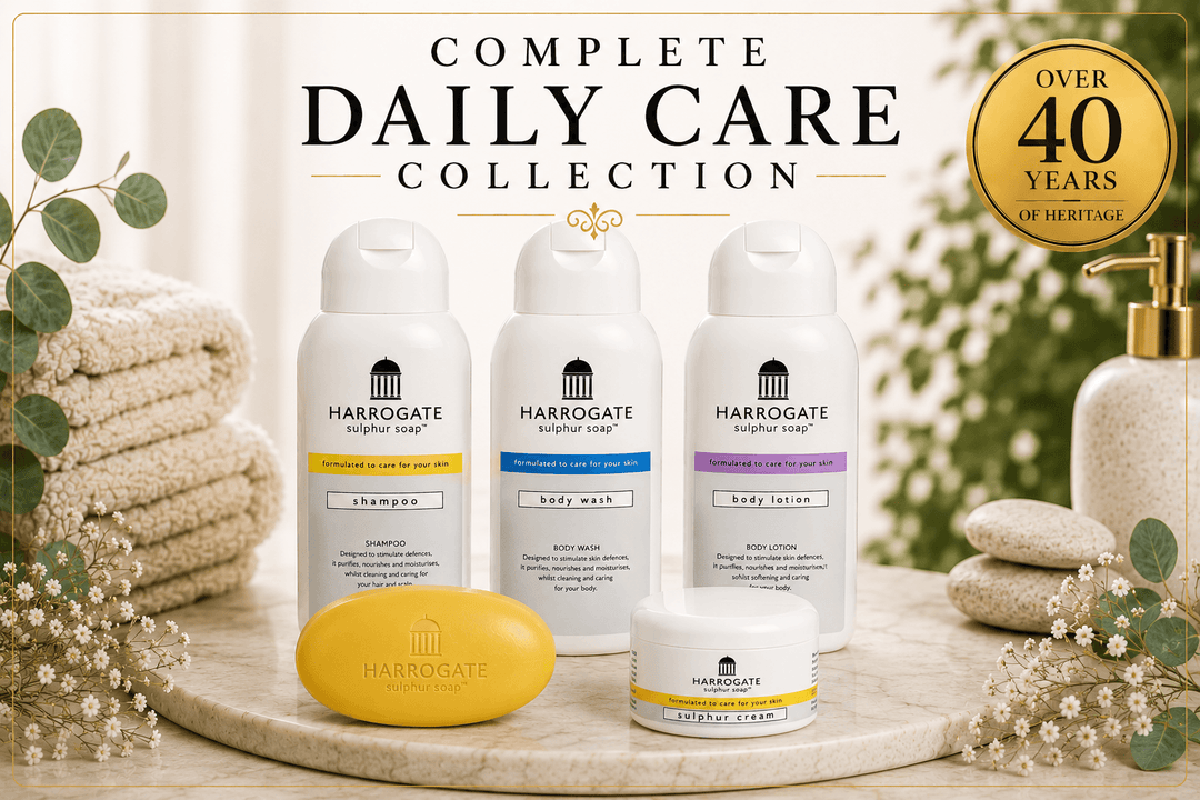 Complete Daily Care Collection showcasing Harrogate products for a complete skincare routine collection.