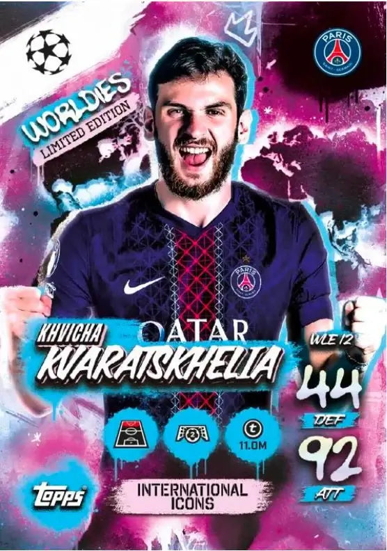 Match Attax 2025-26 Pack of 32 Packets featuring Khvicha Kvaratskhelia Limited Edition card design.