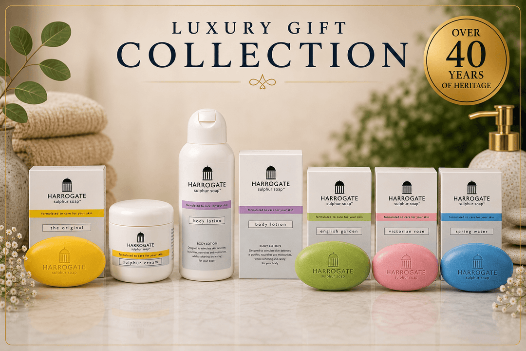 Luxury Gift Collection featuring signature soaps, Sulphur Cream, and Body Lotion - a perfect luxury gift set.