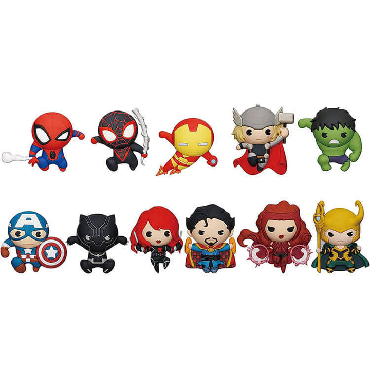 Marvels Classic 3D Collectable Keychains featuring popular Marvel characters in 3D foam.