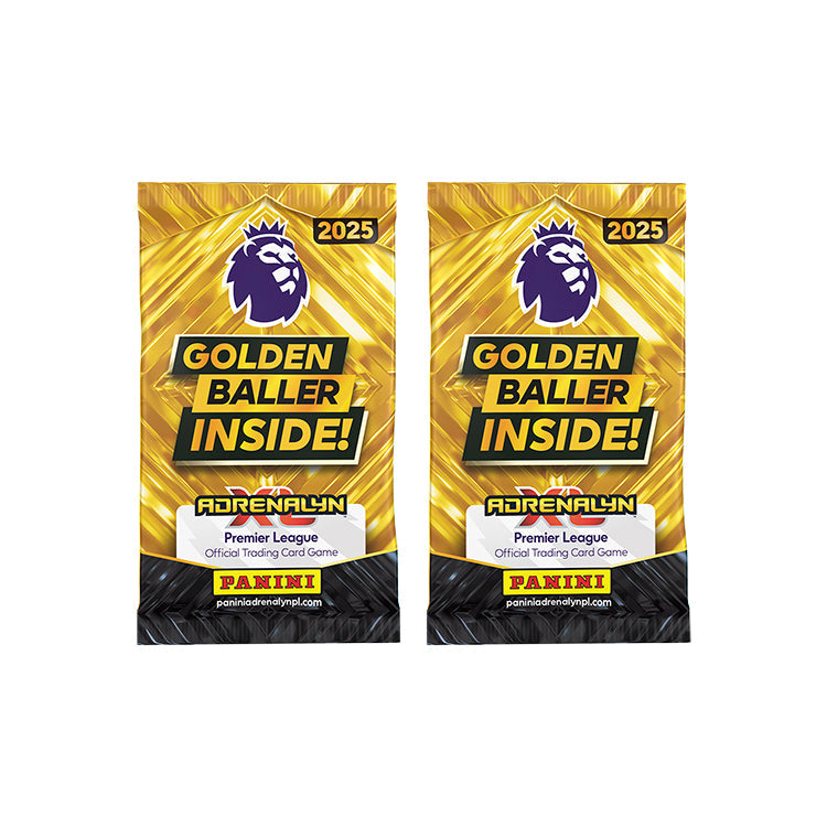 Premier League 2024-25 Adrenalyn XL Blaster Box trading card packets featuring Golden Ballers.