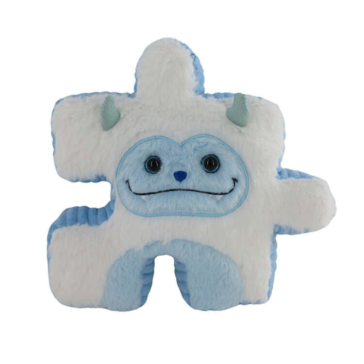 Squishy Pluzzles Fantasy 10" Plush Assortment - adorable blue plush character with puzzle piece shape and friendly smile.