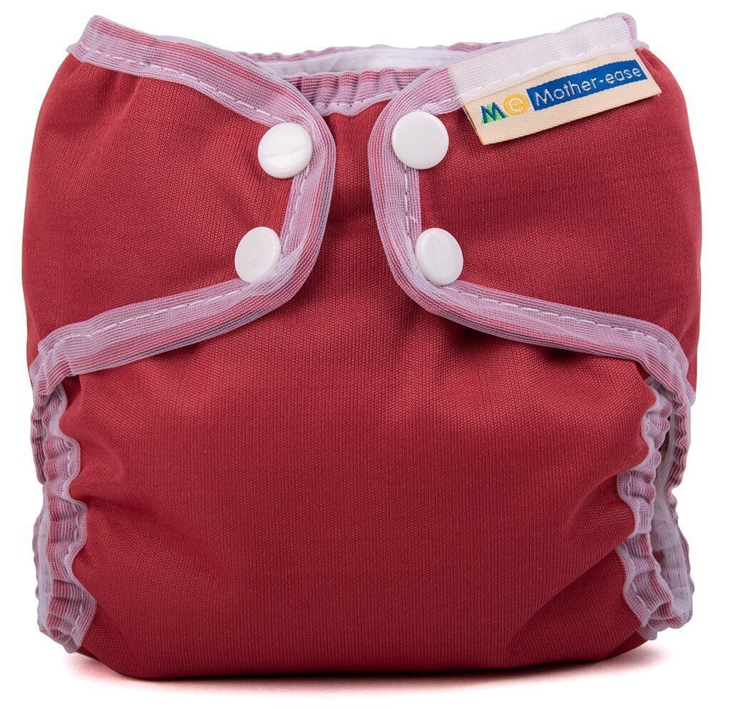 Wizard Uno Stay Dry Cloth Nappy - Newborn in vibrant red color with snap closures for easy use.