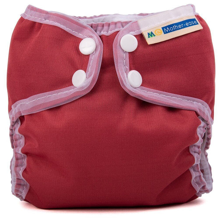 Wizard Uno Stay Dry Cloth Nappy - Newborn in vibrant red color with snap closures for easy use.