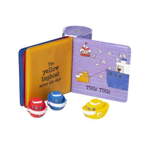 Sophie La Girafe Tiny Tugboats Bath Book baby care bathing &amp; skincare Earthlets