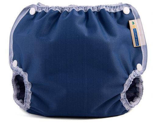 Air Flow Nappy Cover Navy - Breathable waterproof fitted diaper cover with adjustable snaps for infants.