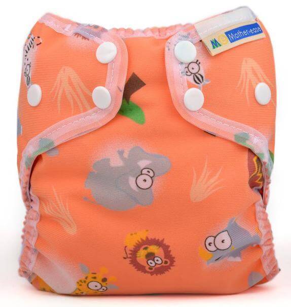 Wizard Uno Stay Dry Cloth Nappy - Newborn in playful animal print design for comfortable and leak-free use.