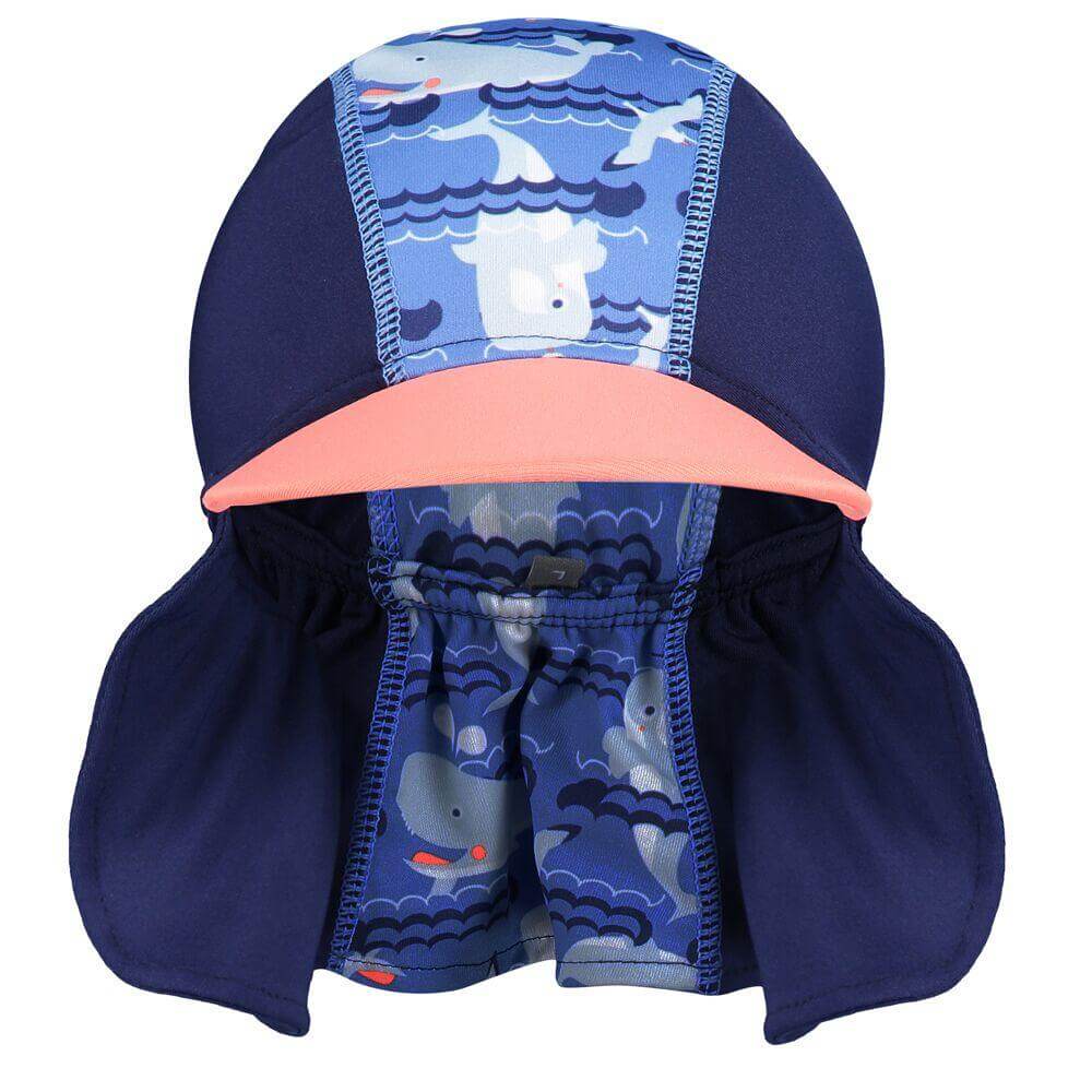 Close Parent UPF 50+ Pop-In Sunhat with whale pattern and legionnaire style for sun protection.